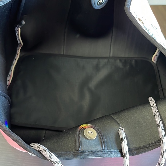 Pink & Snakeskin Print Neoprene Tote Bag - Picture 4 of 7